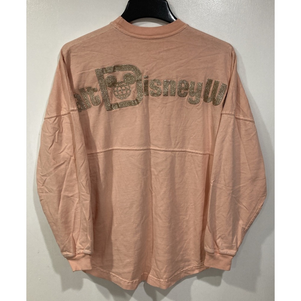Disney Parks Walt Disney World Rose Gold Glitter Peach Spirit Jersey Size XS